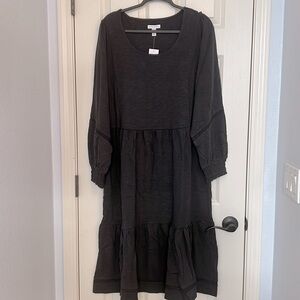 Canyon Retreat Tiered Minimalist Quiet Luxury Peasant Midi/Maxi Dress